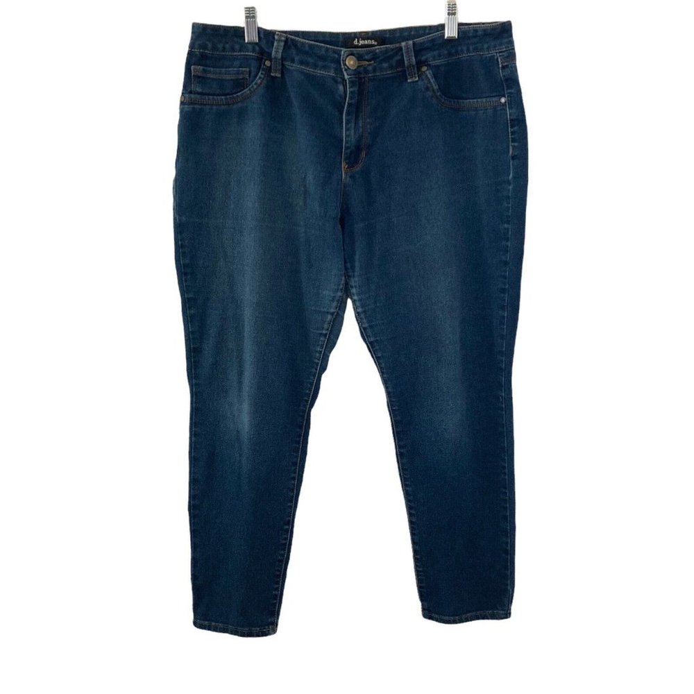 D Jeans Dark Wash Blue Womens Plus Size Stretch 16P Dark Wash hi rise